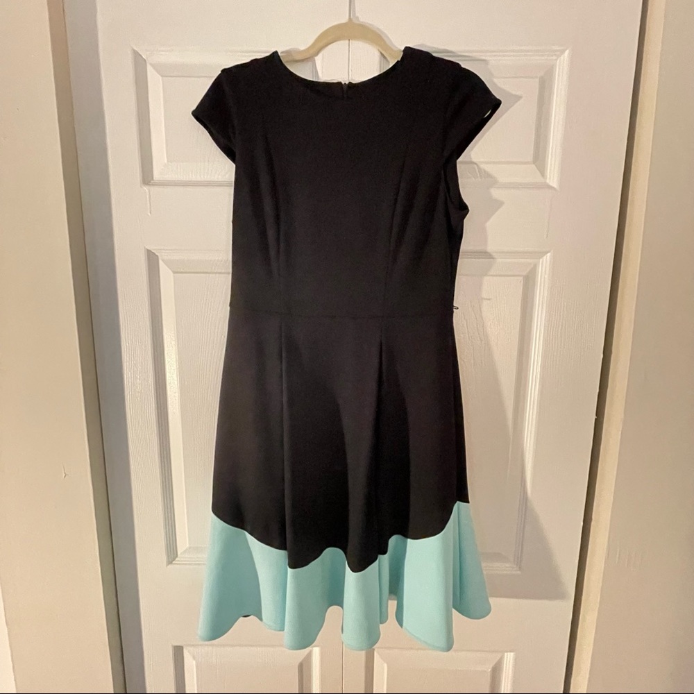 Calvin Klein dress black with light blue band at the hem size 8